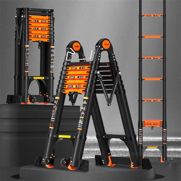 Escalera Telescópica Plegable de Aluminio + REGALO GRATIS - ¡Promoción solo por hoy!