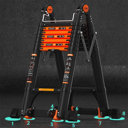 Escalera Telescópica Plegable de Aluminio + REGALO GRATIS - ¡Promoción solo por hoy!